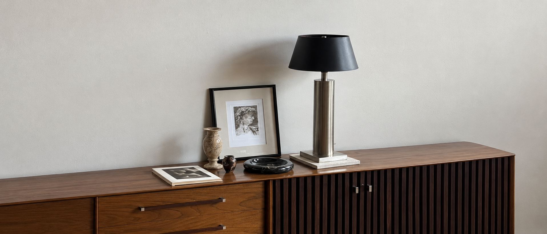 Modern decorative objects in a calm interior